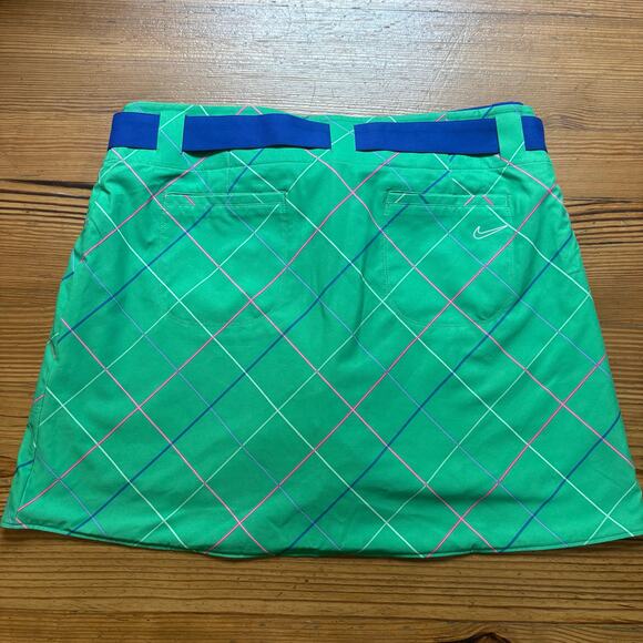 Nike Golf green check royal blue reversible womens skort SIZE 10 - Picture 4 of 4